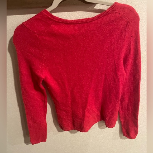 Ellen Tracy cashmere sweater red v-neck pullover size Small - Picture 5 of 8